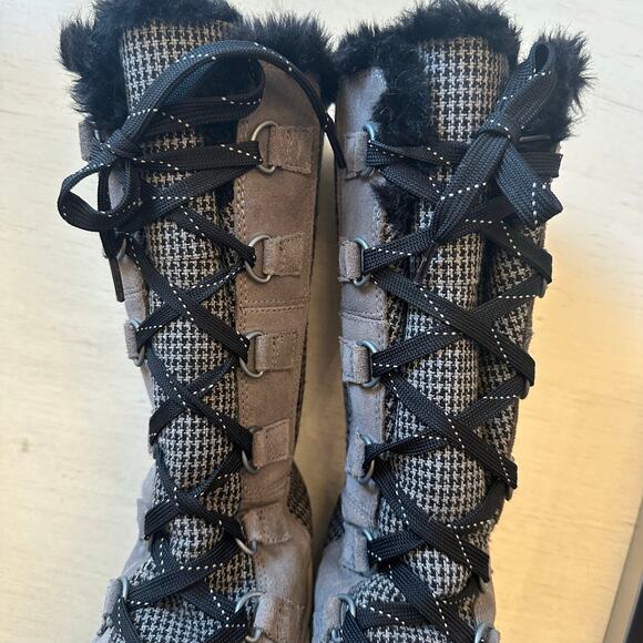 Sorel Women's Boots Tivoli High II Quarry Black Houndstooth Size 8 Snow Winter - Picture 6 of 10